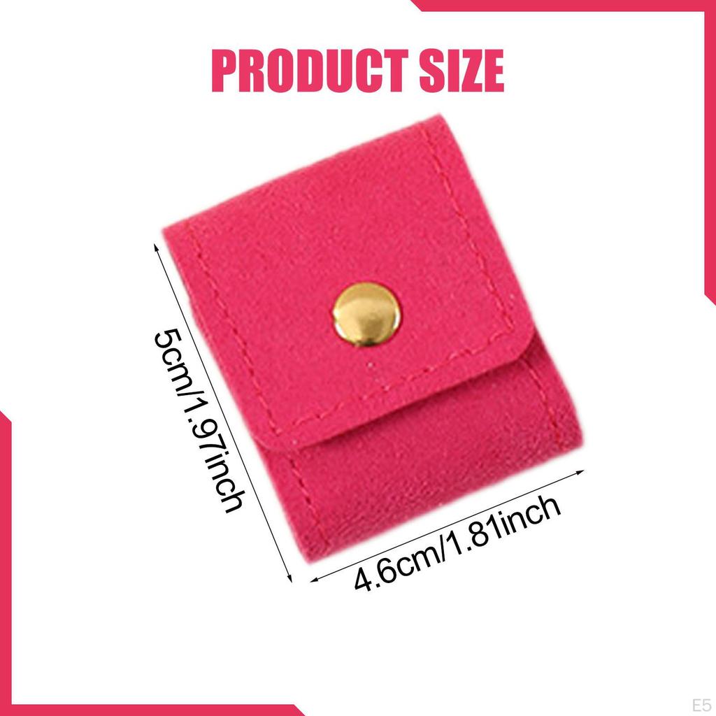 Bag Microfiber Leather Snap Pocket Portable Case Earring Necklace Holder Suitable for Women Travel