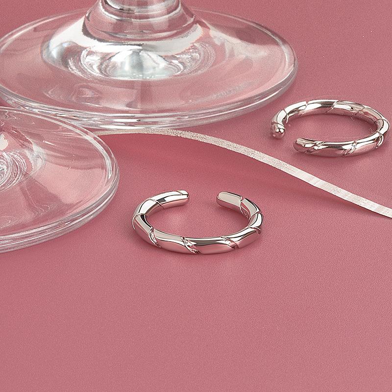 Geometric Glossy Concave Convex Shaped Ring Female Niche Design Personality High Sense Finger Ring Ins Cold Temperament Opening Index Finger Ring