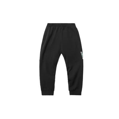 Li Ning X Disney Collaboration Sports Fashion Series Letter Print Knitted Cuff Sweatpants Men Bottoms Black AKLR189-1