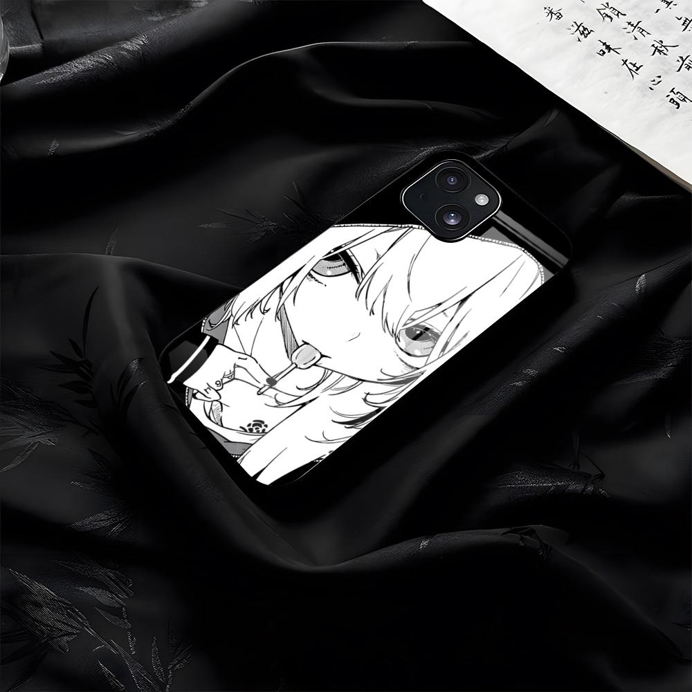 Anime Halftone Monokuro Girl Phone Case For IPhone 17 Pro Max 16 15 14 Pro Max 13 11 Plus Glass Cover