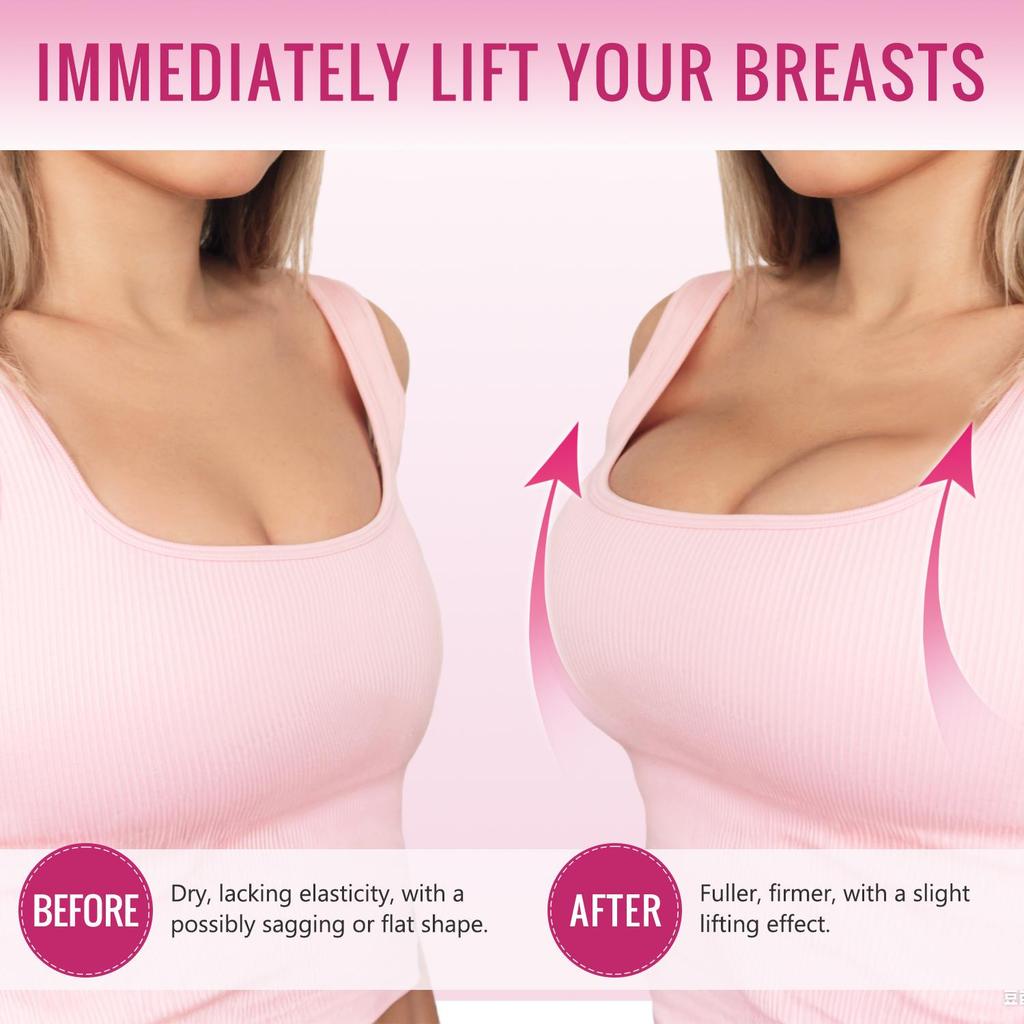 Крем для массажа груди - Укрепляющий и подтягивающий усилитель груди, Поддержка общего здоровья - Формула против старения - Без побочных эффектов, 80 мл