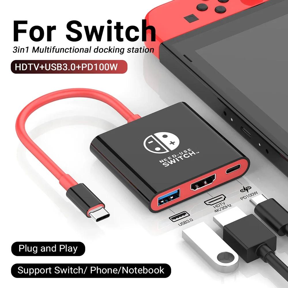 Док-станция-хаб USB C с 4K HDMI, USB 3.0, портативная док-станция, многопортовый адаптер для MacBook Pro/Air, ноутбука, iPad, ПК, ТВ-монитора
