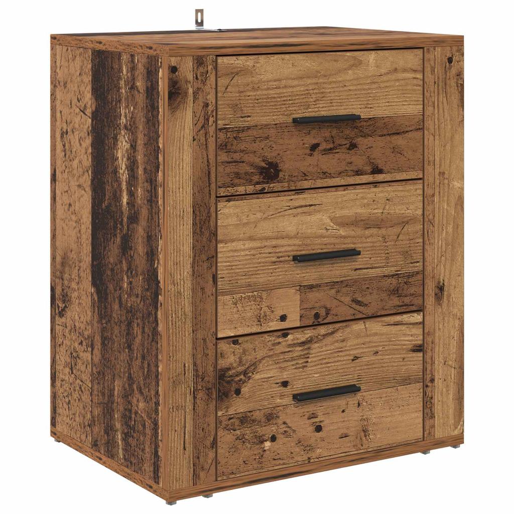 Nightstand with Drawers Reclaimed Wood Look 35 x 50 x 60 cm Engineered Wood