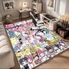1 шт. Sanrio Hello Kitty Ковер для офиса с принтом русалки Прямоугольный коврик под стол, Идеальный декор для гостиной, спальни, кухни, Нескользящий пол