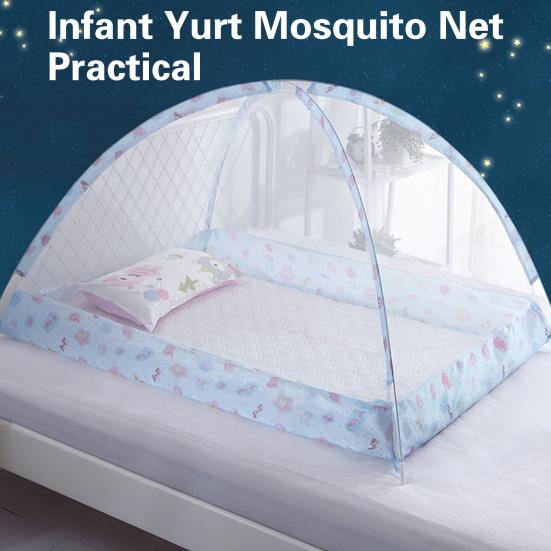 Занавеска для кровати, дизайн полного покрытия, зашифрованная пряжа, легко складывается, быстро открывается, бездонная, противомоскитная, полиэстер, детская юрта, москитная сетка, аксессуар для кровати