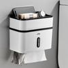 Punch-Free Waterproof Wall-Mounted Toilet Paper Holder and Storage Rack