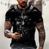 Summer Men's 3D Digital Short Sleeved Printed Warrior Graphic T-shirt