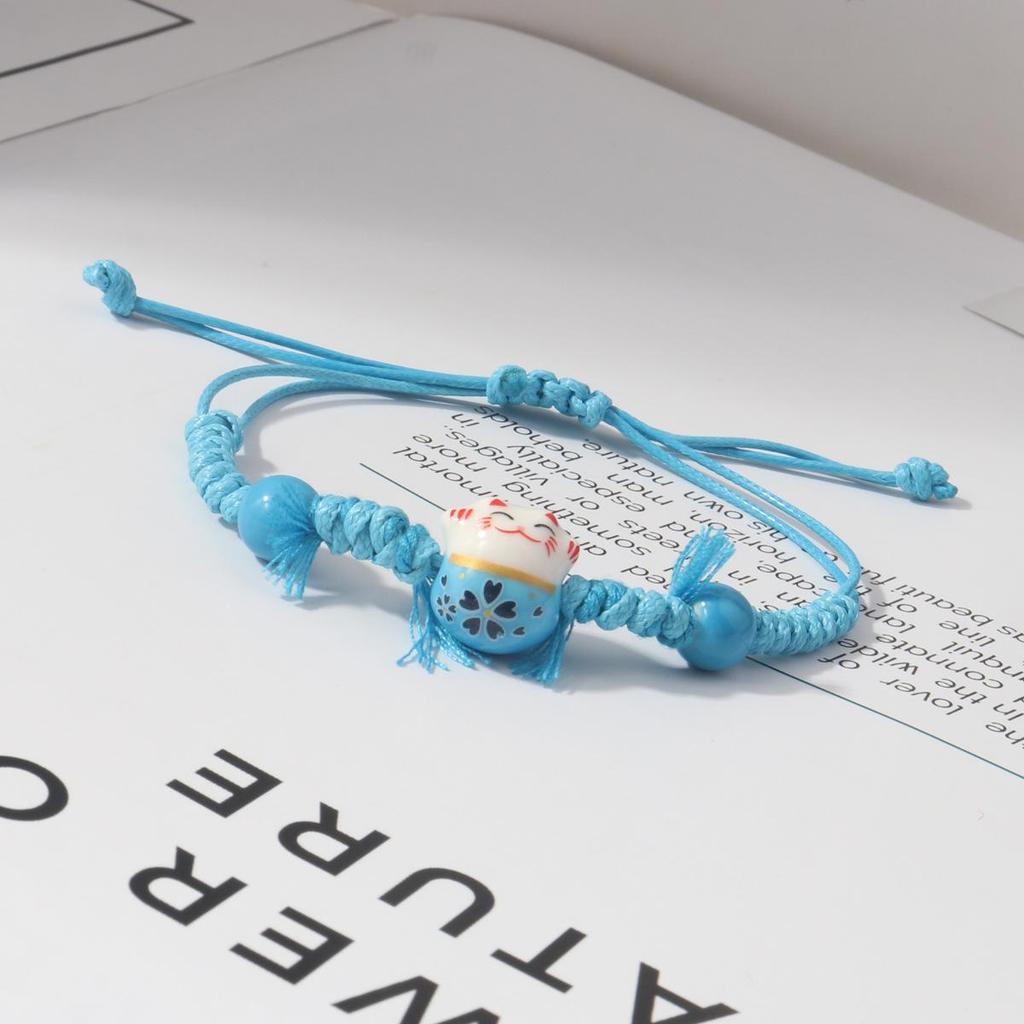 Плетеный браслет Lucky Cat Candy Color для женщин