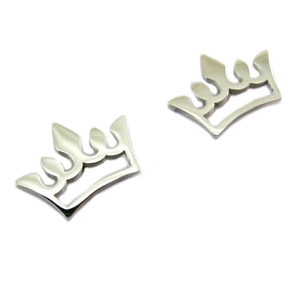 Les Trésors De Lily [P7756] - Silver 'Crown' Steel Designer Earrings - 12x8 Mm