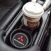 zjvc8 Silicone Car Emblem Coaster Anti-noise Water Cup Pad Cushion For Mitsubishi Ralliart ASX Lancer Pajero Fastener Converter Triton