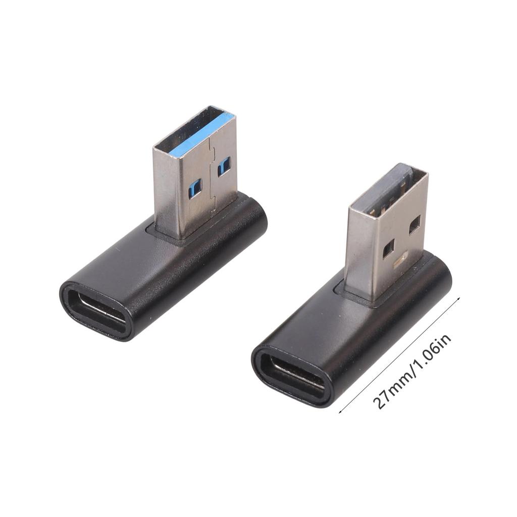2 шт./упак. USB 3.0 на USB C Адаптер с изгибом 90 градусов Удобное подключение Для Компьютера Планшета Мобильных Аксессуаров