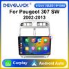 2 Din Android 12 Автомагнитола для Peugeot 307 SW 2002 - 2013 Мультимедийный видеоплеер Навигация GPS 4G Carplay Автомагнитола RDS DVD