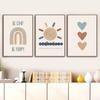 Boho Nursery Poster Lion Bear Wall Art Canvas Painting Sun Rainbow Alphabet Canvas Paintings Wall Pictures for Kids Room Decor