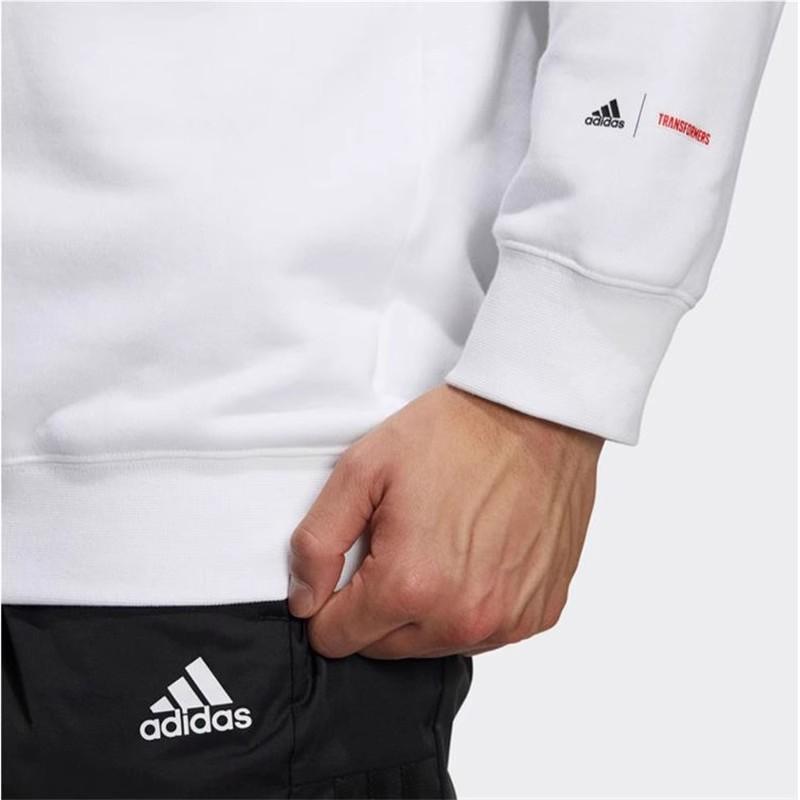 Adidas X Transformers Collaboration Casual Crew Neck Pullover Long Sleeve Sweatshirt Men Sweatshirt White HN4183