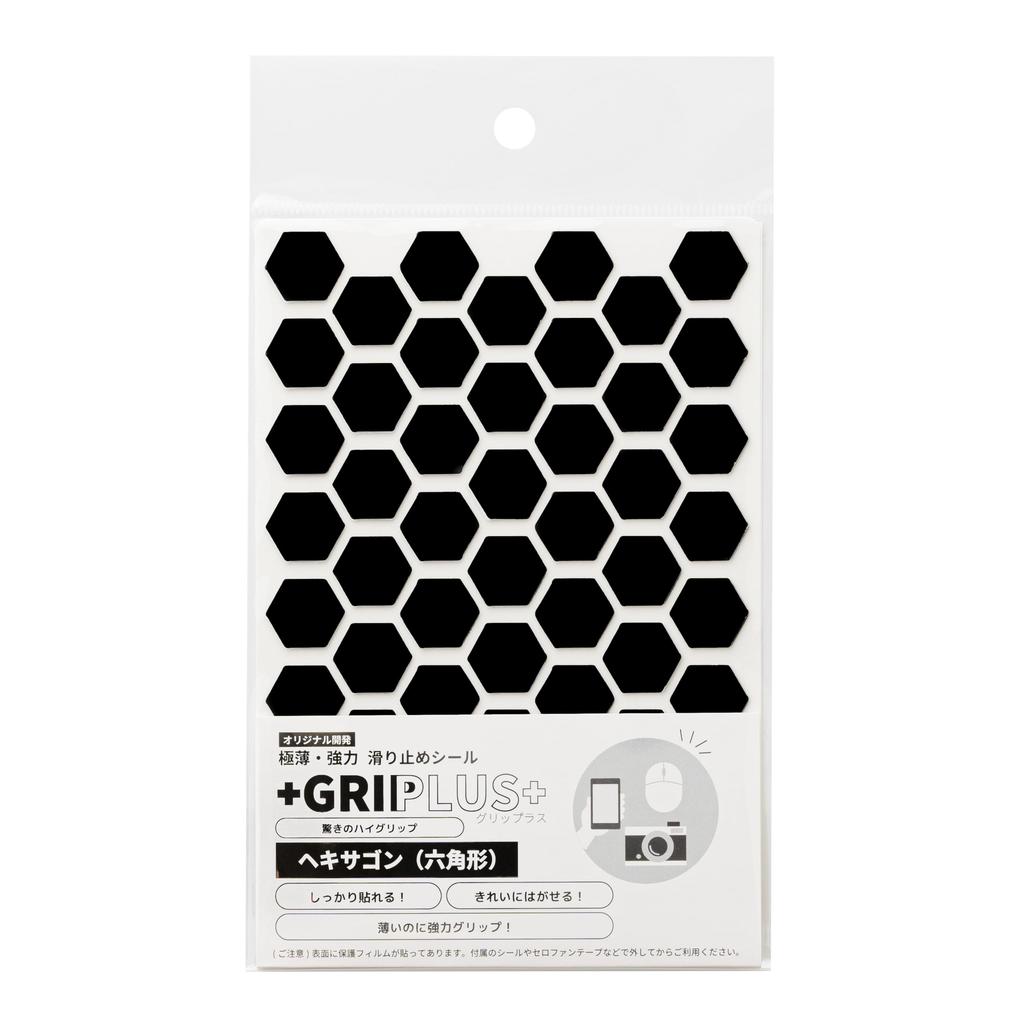 GRIPLUS Сильный GRIPLUS Размер открытки Ультратонкие, Противоскользящие наклейки, Шестиугольник, (1, Черный)
