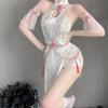Сексуальная китайская юбка Cheongsam с открытой спиной, кружевное прозрачное нижнее белье с высоким разрезом, мини-набор Qipao