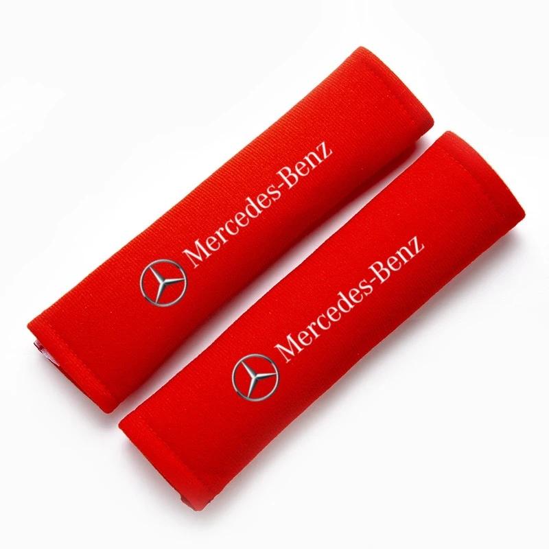 DIQ4 Hot 2025 2PCS Car Shoulder Cover Seat Belt Pad Strap Padding Accessories For Benz C180 C300 W124 W176 W177 C200 C260 GLC CLE CLA