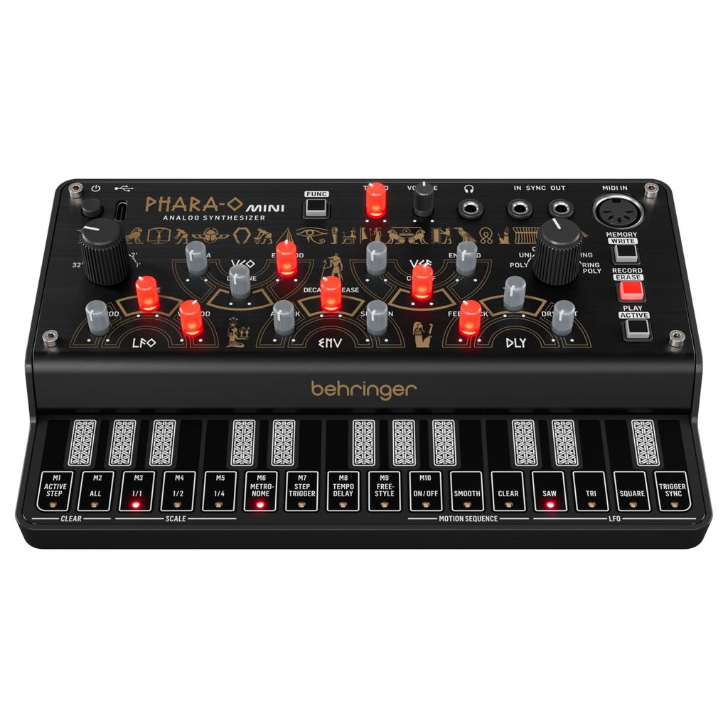 Behringer PHARA-O MINI Analog Synthesizer 3VCO 16-Step Motion Sequencer Compact Size MIDI Control