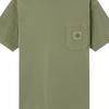 STONE ISLAND Ss26 Fissato Окрашенная в готовом виде Футболка с карманом и логотипом с коротким рукавом Мужская футболка Стирка-Зеленый L1S152100032S0057-V015G