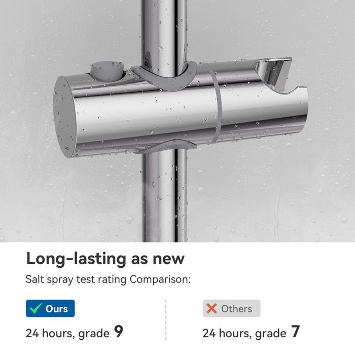 Barre de douche - DERW - Max - Chromé - Diamètre 22mm - Installation facile