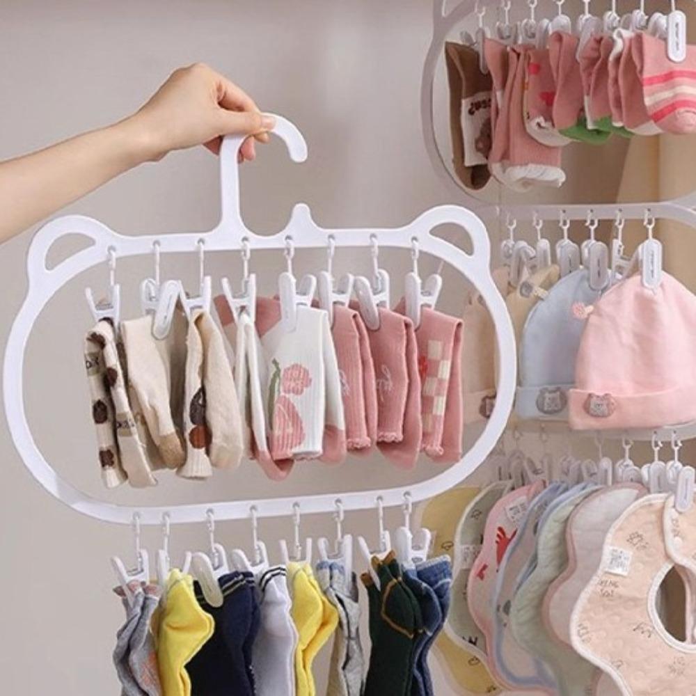 Removable Multi-Clips Drying Hanger Plastic Hanging Drying Rack Socks Drying Hanger  Underwear
