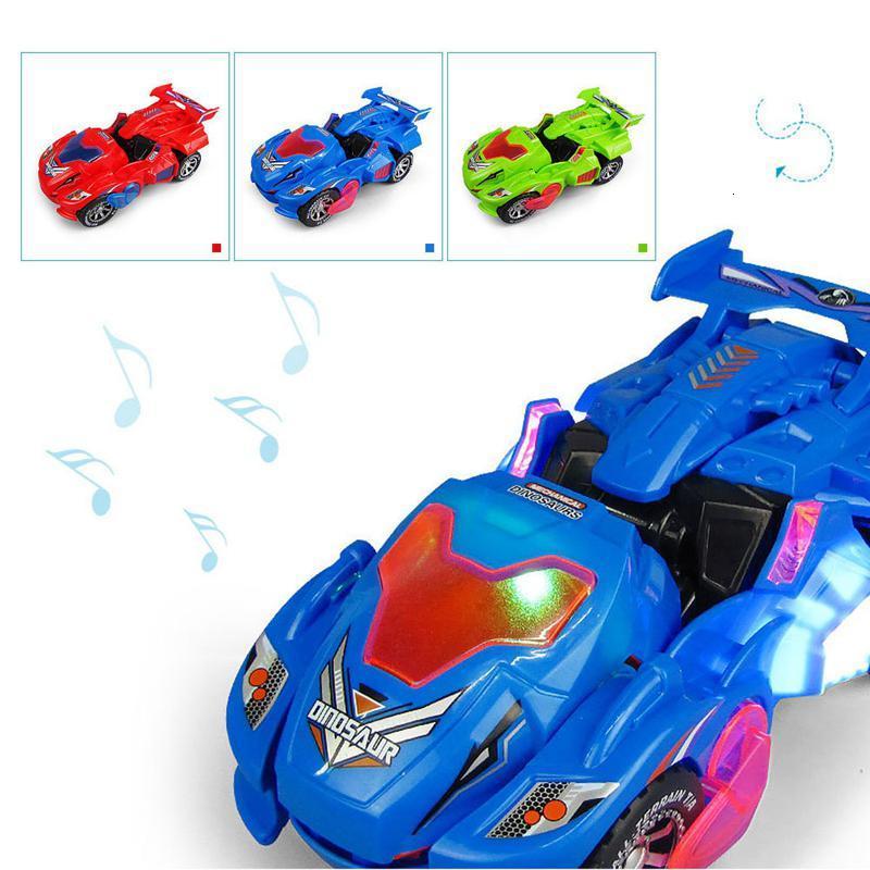 Трансформирующий динозавр светодиодный автомобиль T-Rex Toys со световой звуковой электрической игрушкой