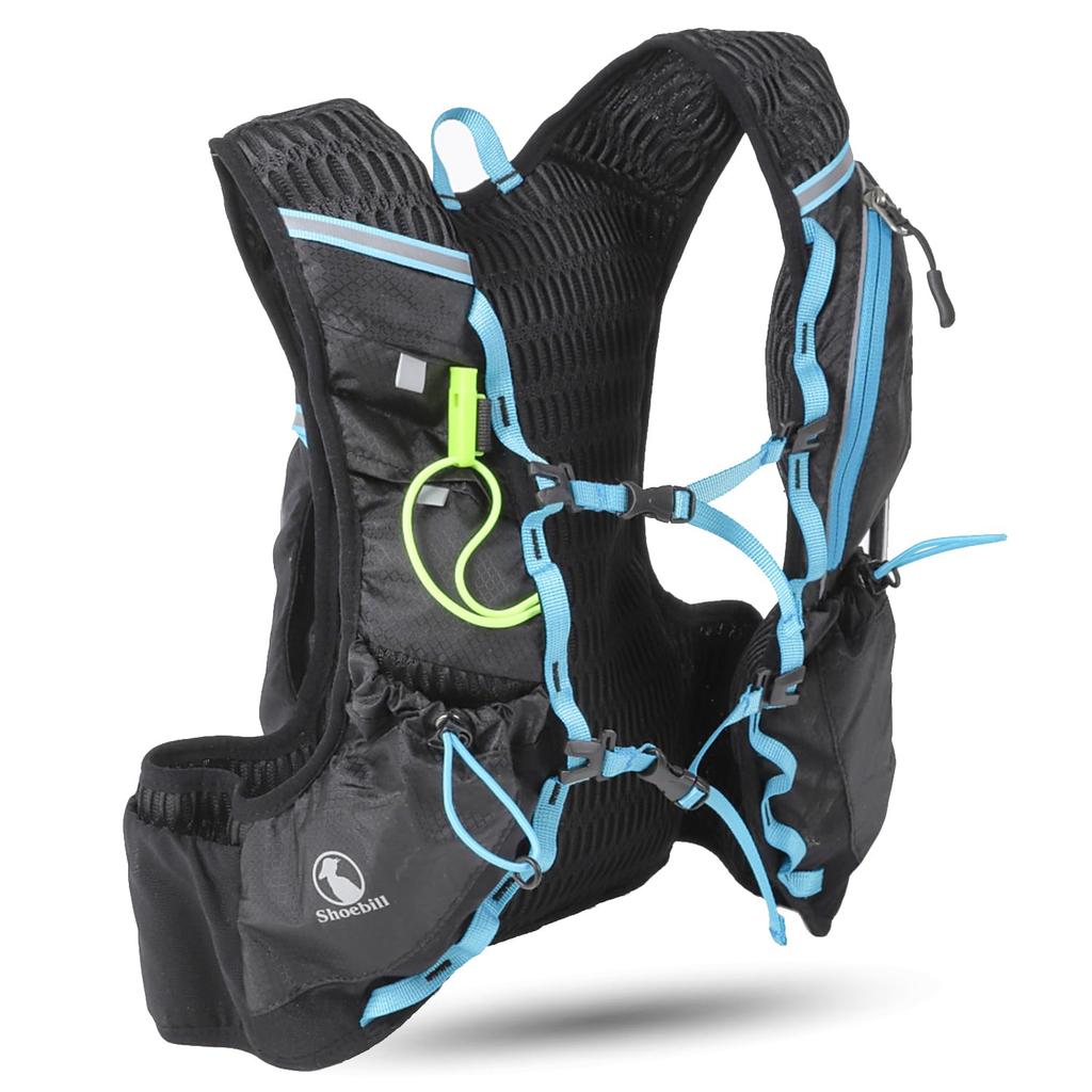 Shoebill Running Rucksack Backpack Trail Running Rucksack Bag Cycling Trail Rack (M, Black)