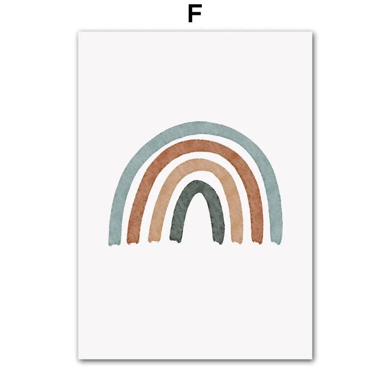 Sun Rainbow Dinosaur Octopus Education Alphabet Wall Art Canvas Painting Poster Print Nursery Wall Pictures Kids Room Decoration