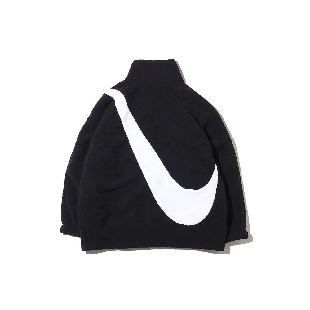 Nike Флисовая двусторонняя куртка с логотипом Big Swoosh на дополнительной подкладке, США. Edition, Зимняя женская куртка, черная CI8937-010