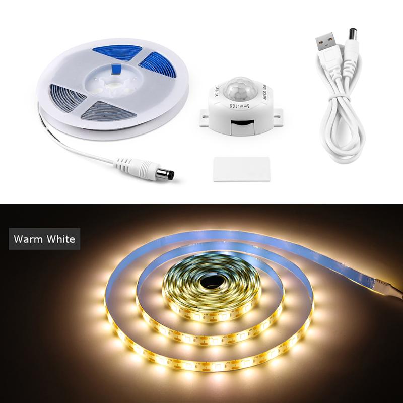 USB 5V PIR датчик движения светодиодная лента водонепроницаемая под кроватью ночник датчик лампа для комнаты кухонный шкаф подсветка