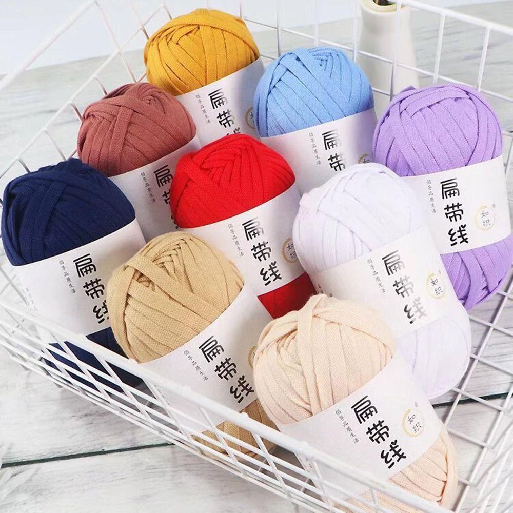 Elastic Knitting Yarn DIY Crochet Carpets Yarn Terylene Flat Thread T-Shirt Yarn  Sewing