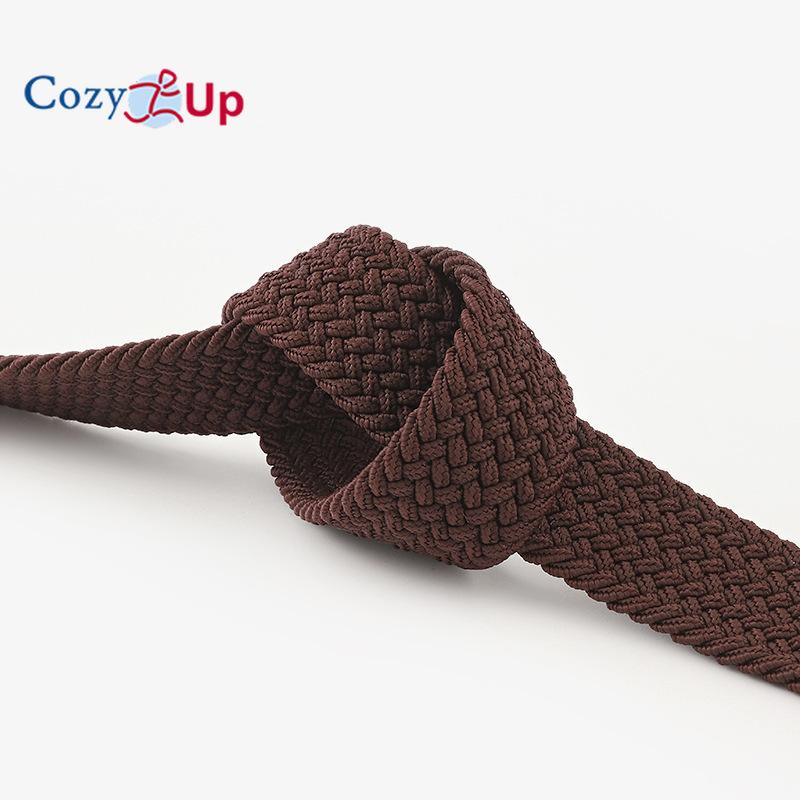 Эластичные плетеные джинсы унисекс с повседневным холщовым ремнем с квадратной пряжкой