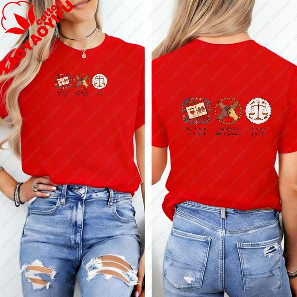 HuUnisex Rights TShirt Equality Social Justice Unisex Clothing Gothic Harajuku Aesthetic Clothes Y2k Top High Quality Cotton Tops