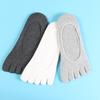 Summer Cotton Five Finger Socks For Men Anti-slip Silicone Invisiable Boat Socks Business Five Toed Socks Breathable Short Socks