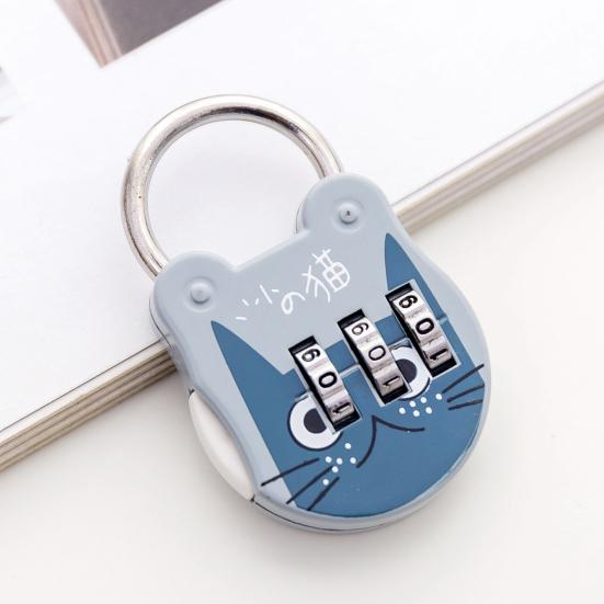 Code Number Lock Anti-theft High Strength Accurate Cute Cat Mini Luggage Suitcase Number Password Lock for Dorm Drawer