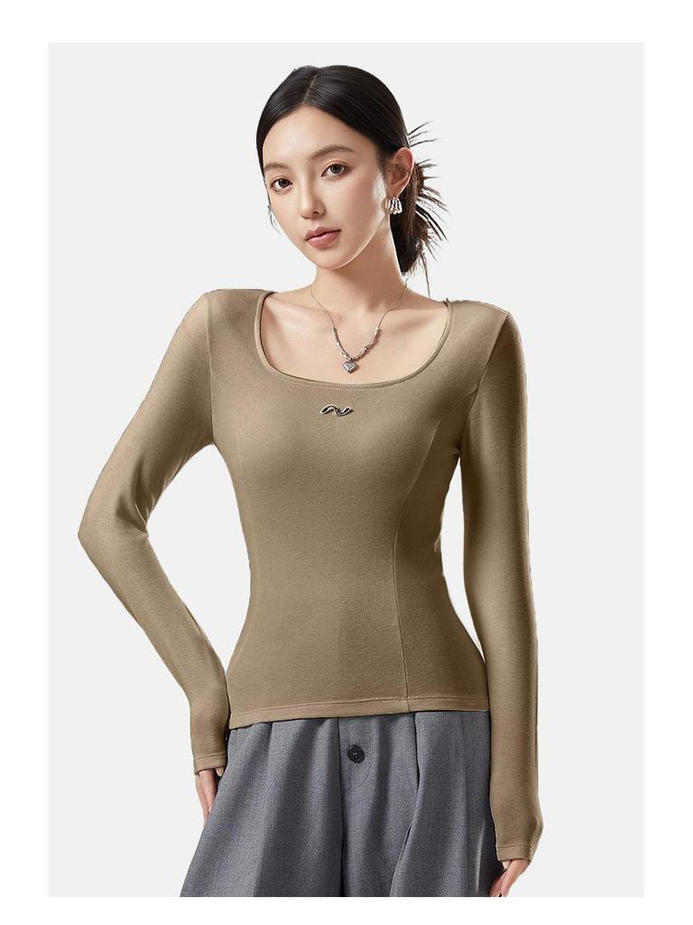 10A Antibacterial Women's Square Neck Thermal Base Layer – Autumn/Winter Slimming, High-Elastic, Fashion Underwear