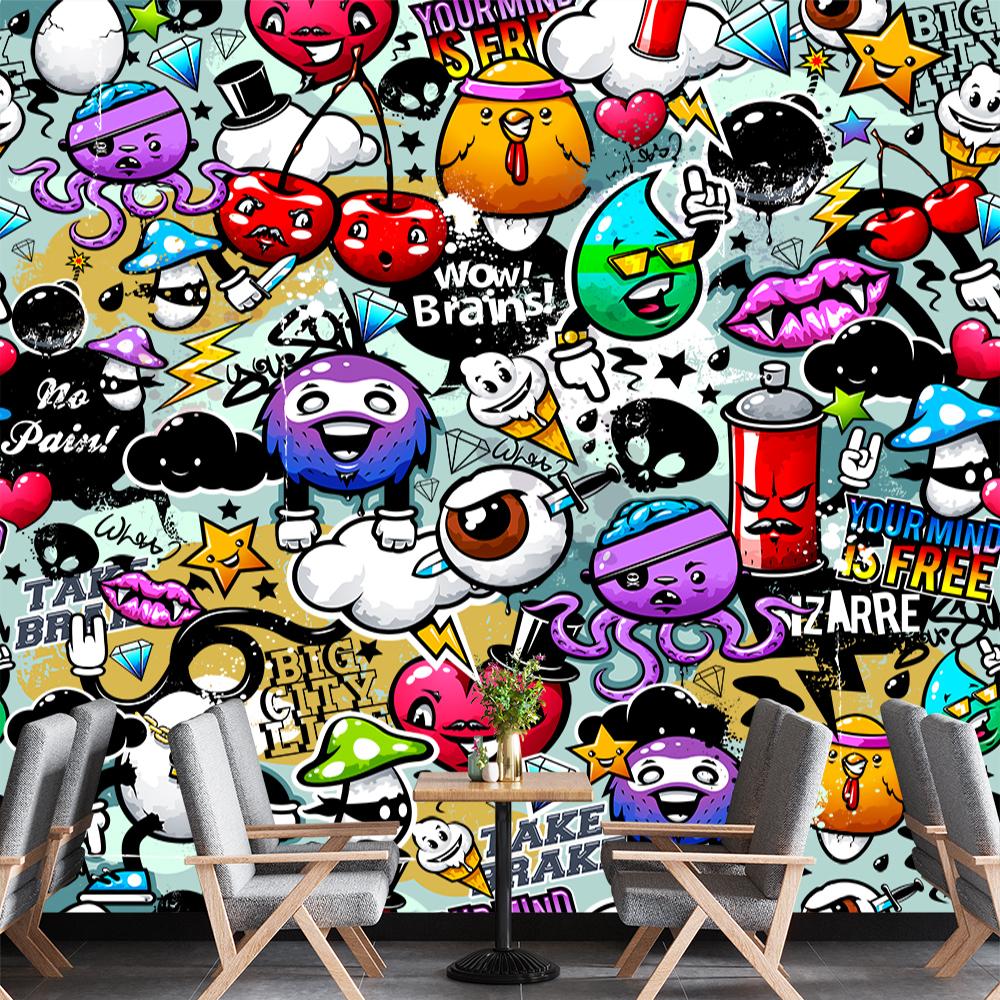 Colorful Graffiti Wallpapers Graffiti Wall Mural Living Room Backdrop 3d Murals