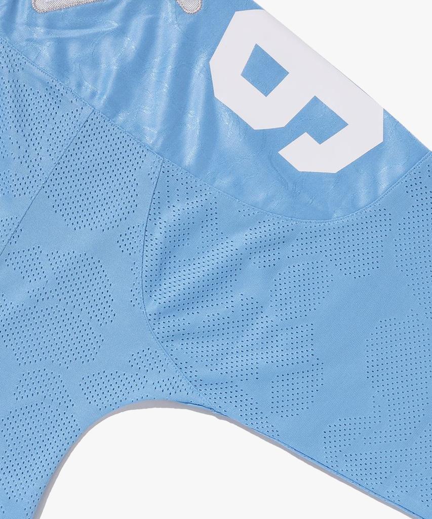 Bape Line Camo Multi-Logo Crop Fit Football Jersey (M) Sax