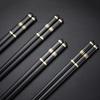 4 Pairs Black Japanese Chopsticks Set Alloy Reusable Korean Style Chopsticks Kitchen Tools  Anti-scalding Tableware
