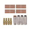 15AK Welding Gun Accessories Set: Nozzle Protective Cover, Conductive Nozzle - 13PCS