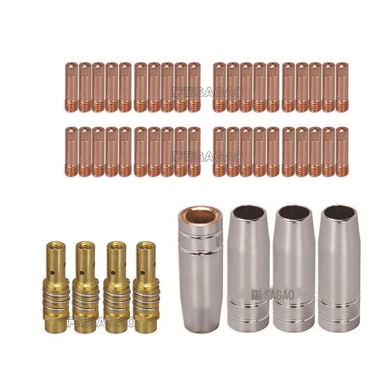 15AK Welding Gun Accessories Set: Nozzle Protective Cover, Conductive Nozzle - 13PCS