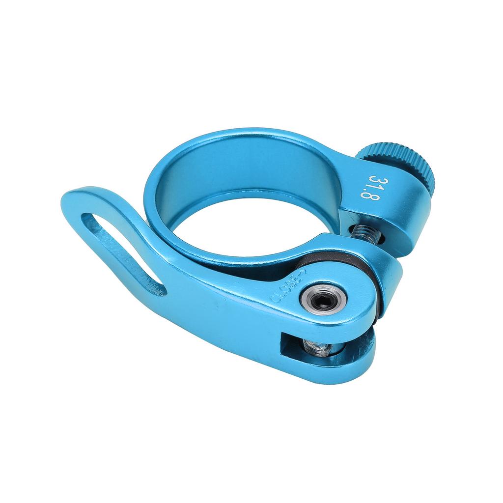 Bike Seats Post Clamp Corrosion Resistant Durable Aluminum Alloy Seats Tube Clip for BicycleBlue