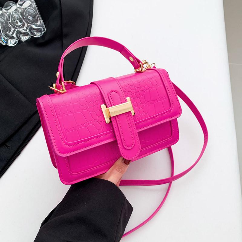 Chic Casual French Style Small Shoulder Bag In Black White Magenta Blue Yellow