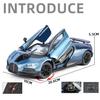 1/24 Bugatti Tourbillon Суперкар Металлическая Модель Автомобиля Со Звуком и Светом Оттяжка Детская Игрушка Коллекционные Предметы Подарок на День Рождения