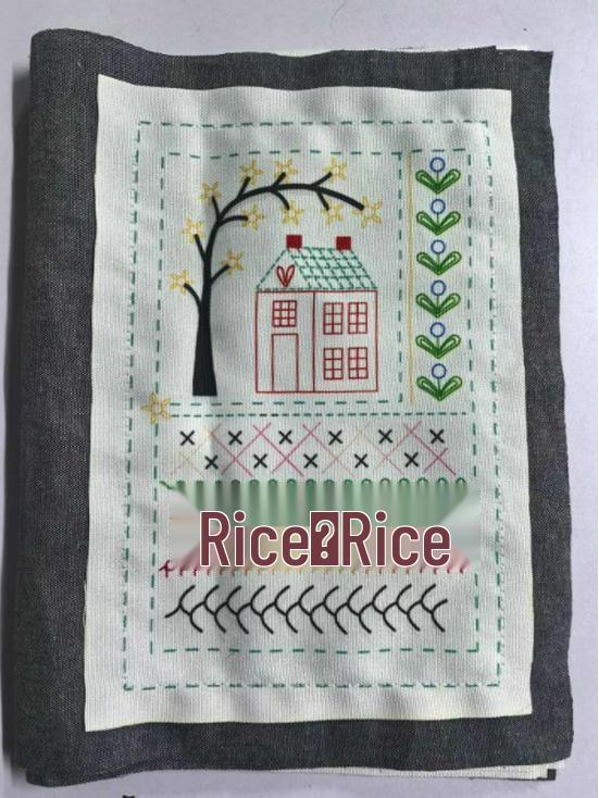 Книга-образец вышивки стежками на льне для любителей вышивки (Сделай сам)