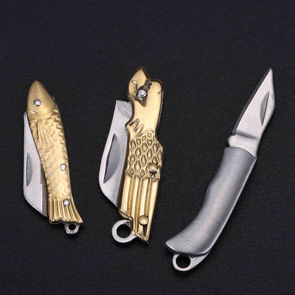 Office Supplies Stainless Steel Paper Knife Keychain Multifunction Mini Folding Knife Skin-Peeler