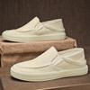Fashion Men's Canvas Slip-On Sneakers Beijing Heritage Linen Breathable Skate Shoes Casual Streetwear Footwear for Comfort Daily Use