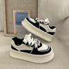 Women's Sneakers  Casual Height Increasing White Shoes Fashion Lace Up Comfortable Breathable Sneakers Platform Femme
