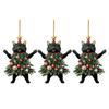 Christmas Cat In Christmas Tree Acrylic Hanging Ornament 2D Flat Car Rearview Mirror Charm Holiday Gifts for Cat Lovers