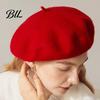 Elegant Dating Outfit Headwear Women Wool Beret Hat, Classic Solid Color Winter Cozy Outdoor Hiking Hat Cap, Soft Breathable Blend for Ladies